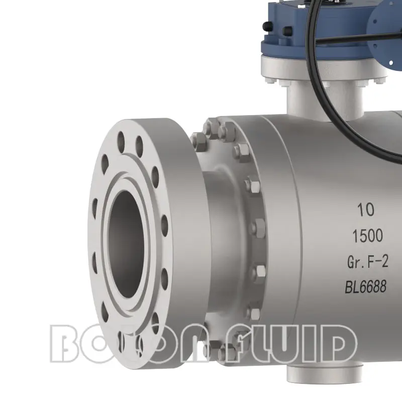 API Standard Titanium B381 Gr.F-2 1500LB 3-PC Forged Steel Trunnion Mounted Metal Seated Ball Valve - 图片 2