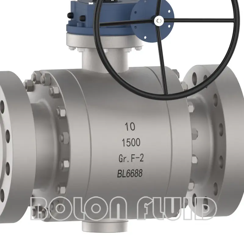 API Standard Titanium B381 Gr.F-2 1500LB 3-PC Forged Steel Trunnion Mounted Metal Seated Ball Valve